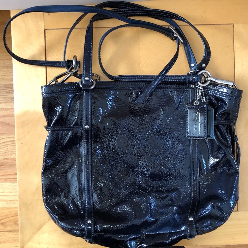 Coach Navy Blue Patent Handbag